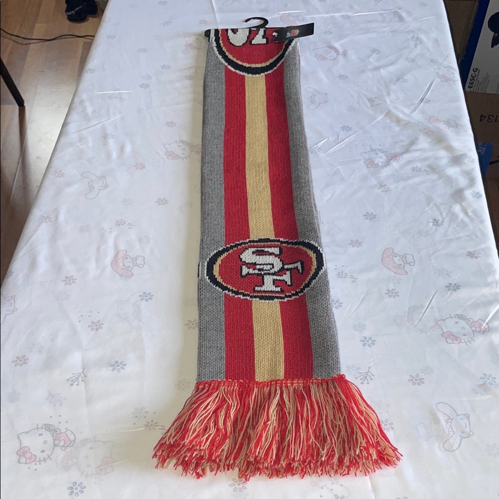 San Francisco 49ers Gray, Red, and Gold Striped Scarf